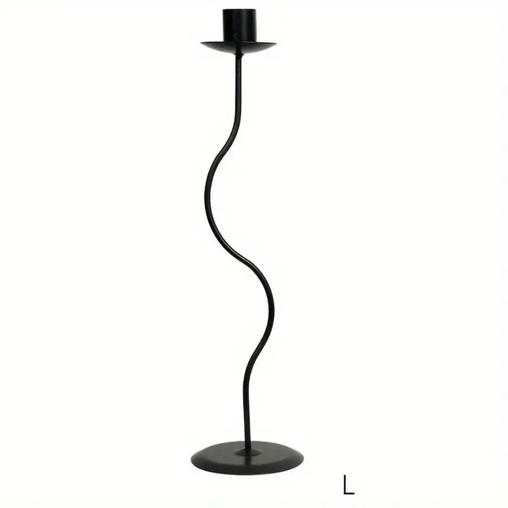 Bougeoir sculptural en fer ondulé