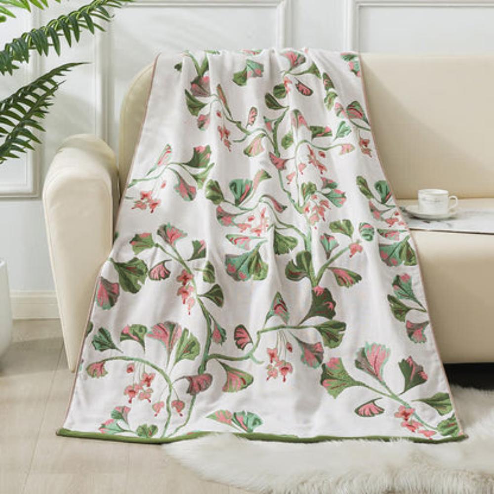 Serviette en gaze de coton feuilles de ginkgo