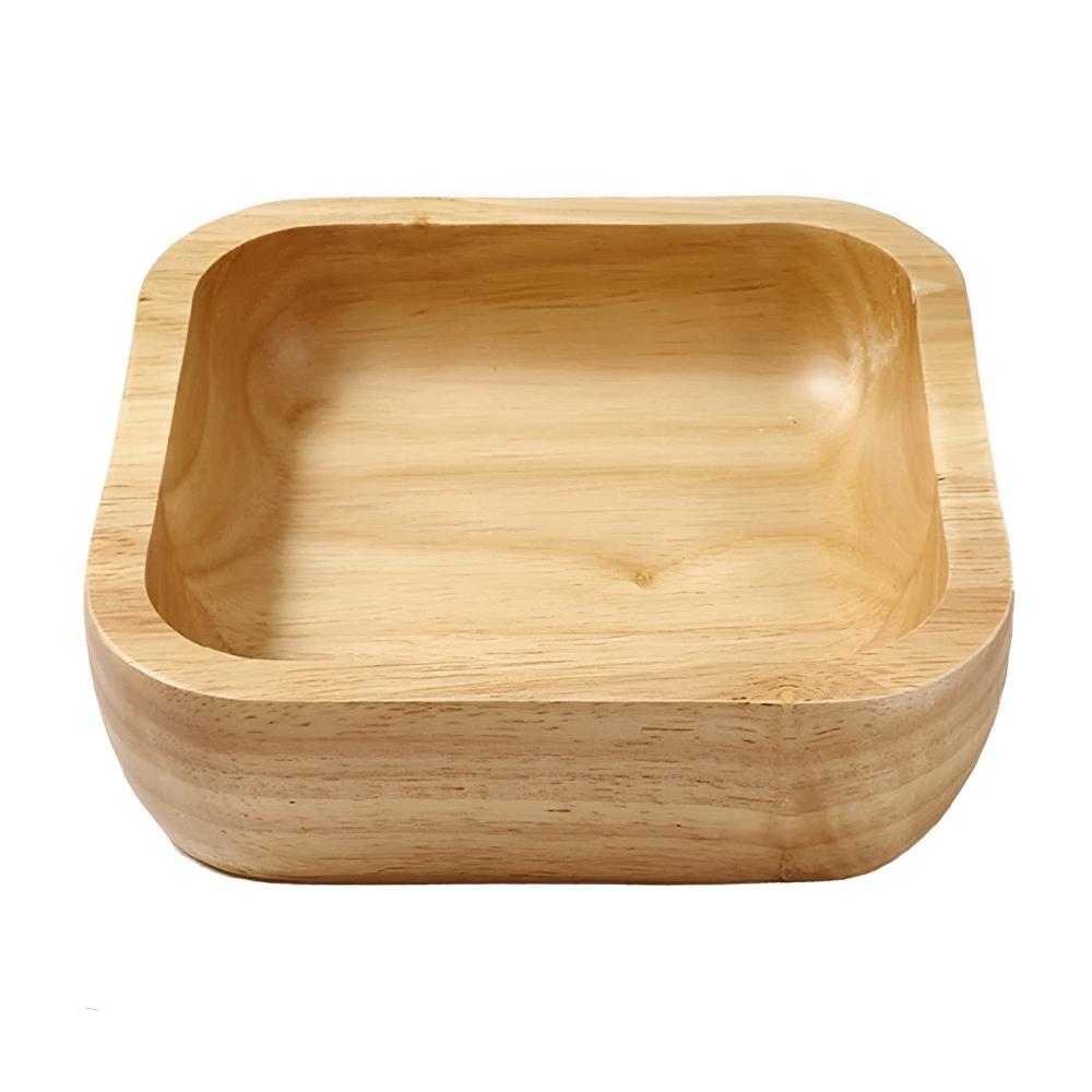 Bol carré en bois naturel