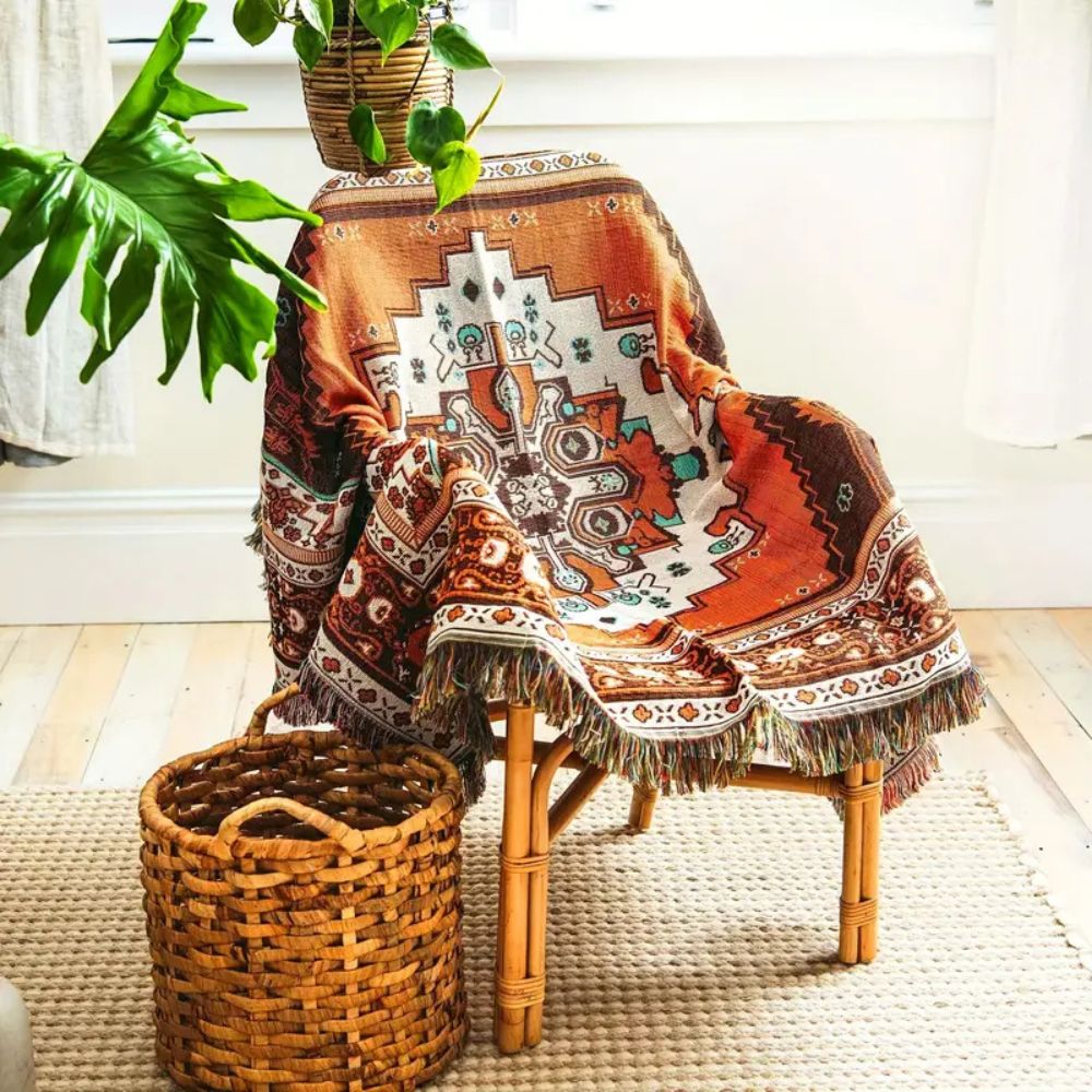 Plaid à motif boho chic