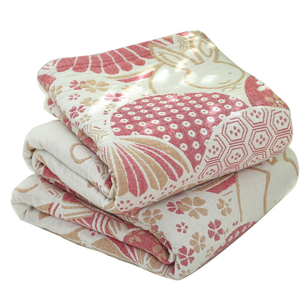 Plaid en coton quatre couches Joyful Haven
