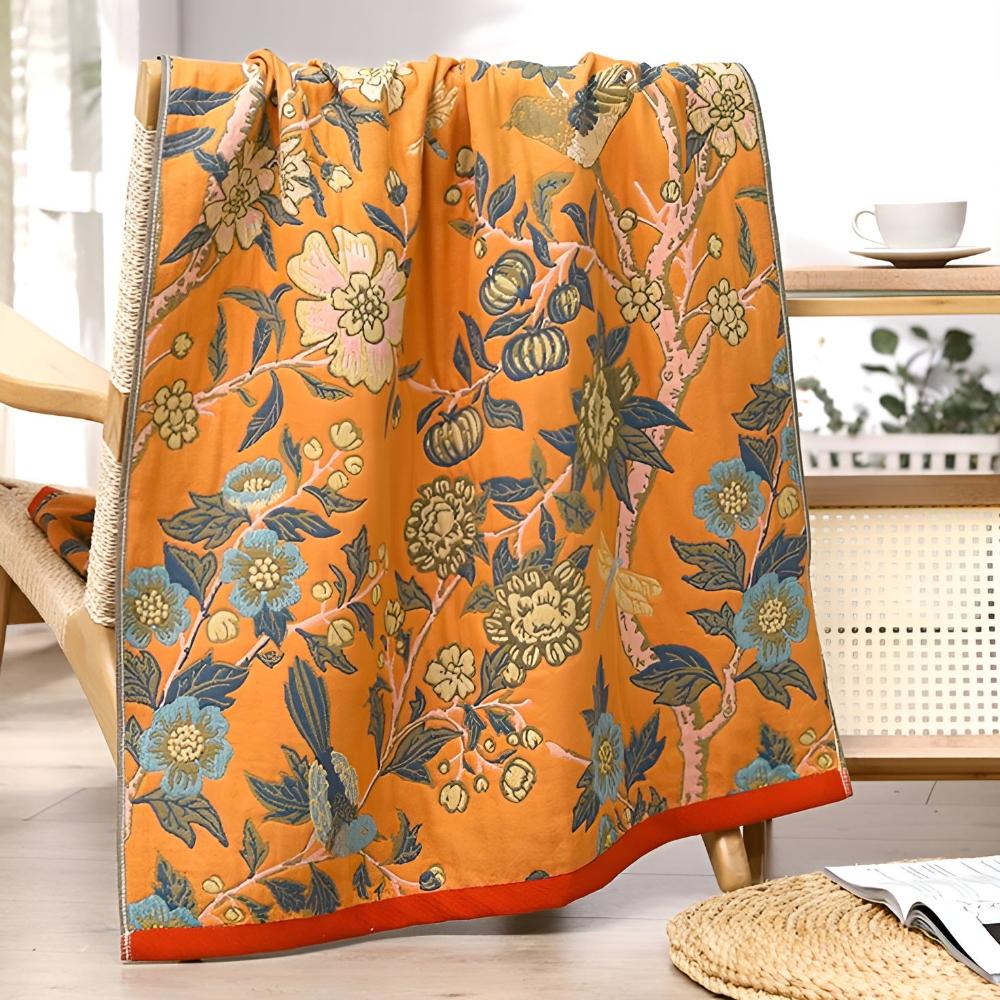 Serviette de bain réversible hibiscus