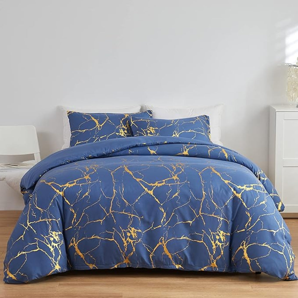 Parure de couette premium effet marbre