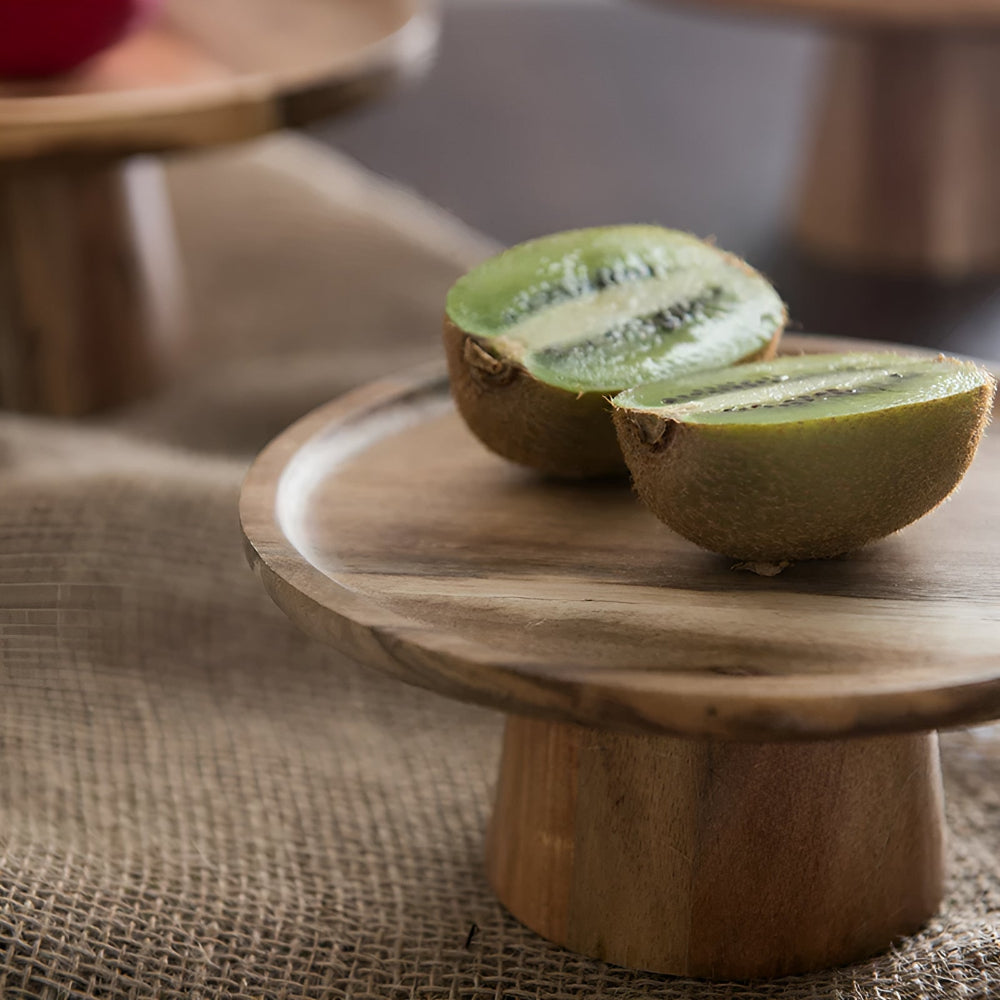 Présentoir à gâteau sur pied en bois