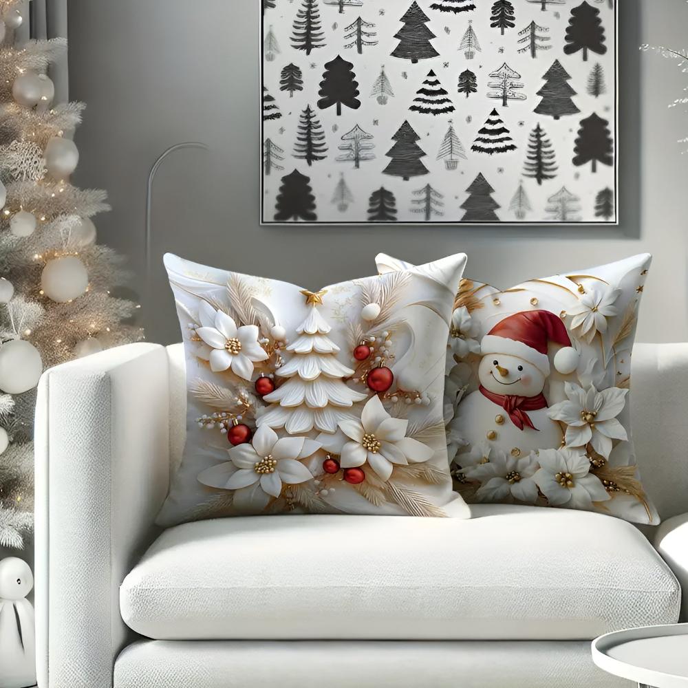 Housses de coussin de Noël en velours | Lot de 4
