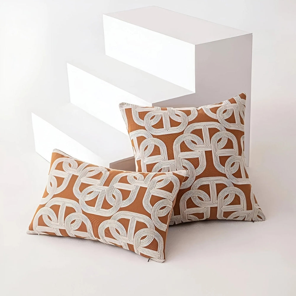 Housse de coussin motif entrelacs moderne