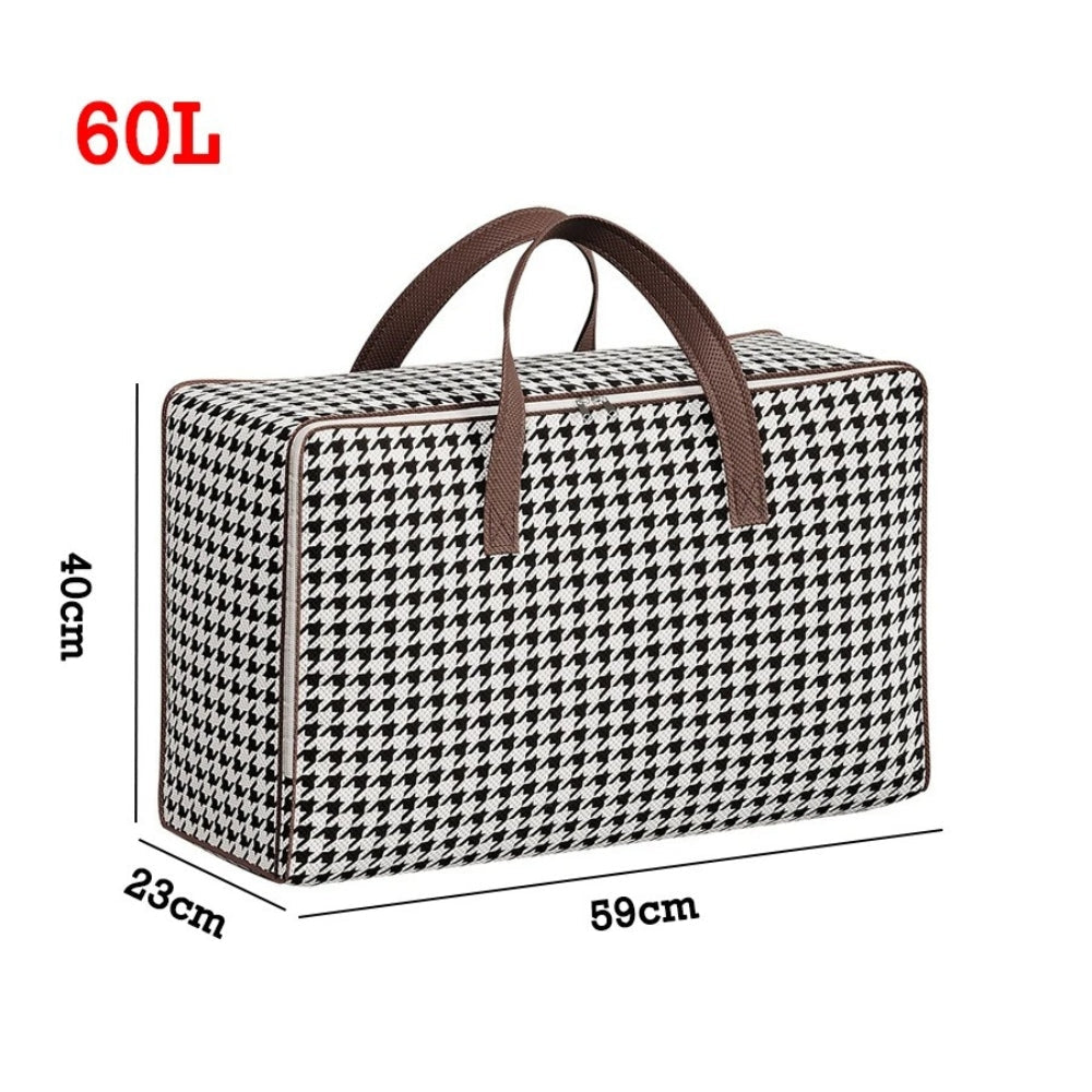 Valise de rangement grande capacité pied-de-poule