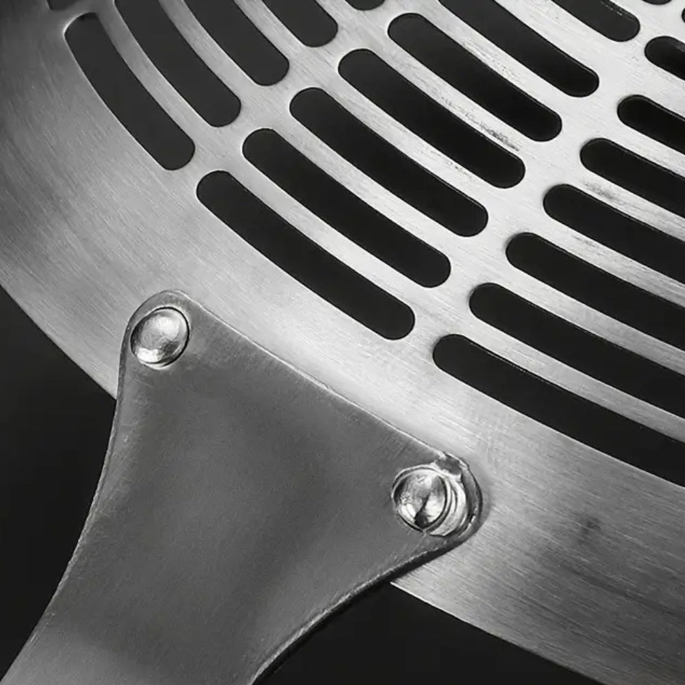 Écumoire en inox à manche en bois