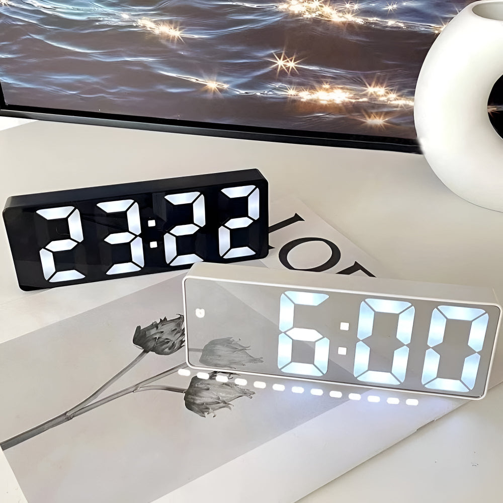 Réveil LED numérique à miroir