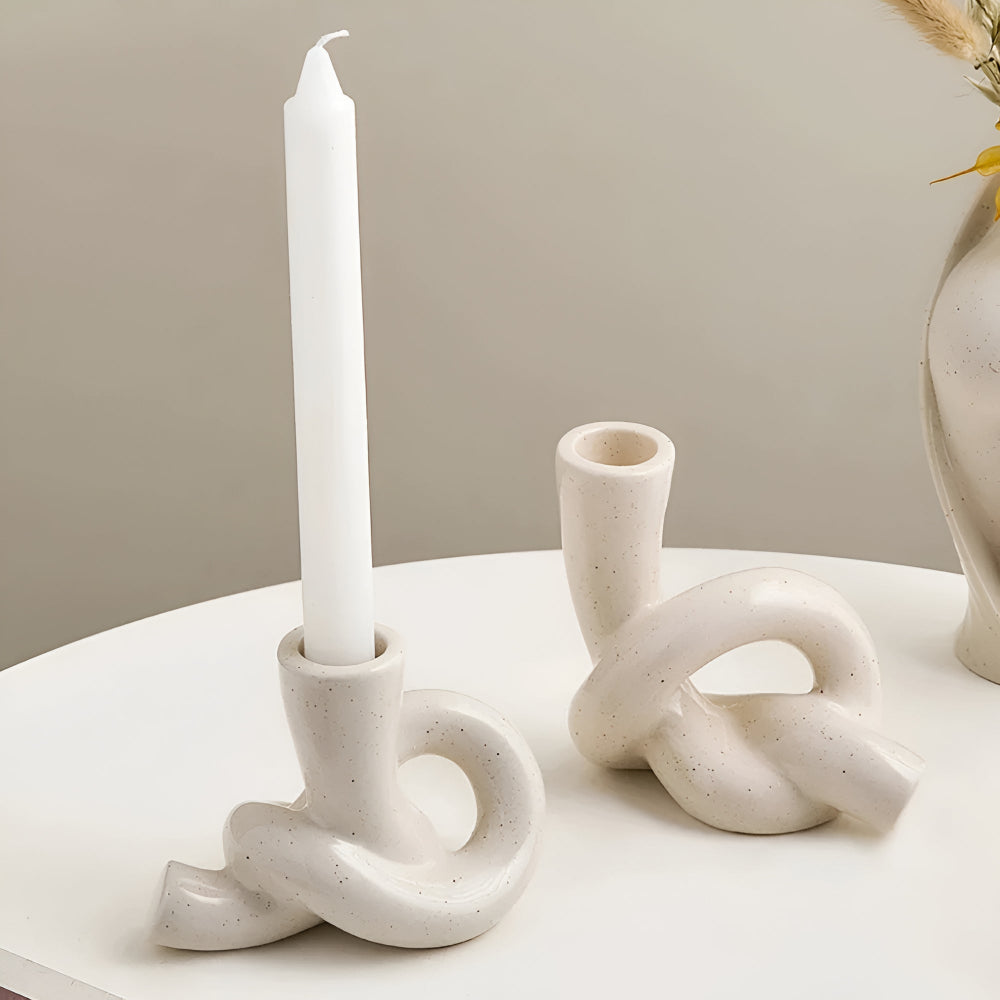 Bougeoir en céramique Knot