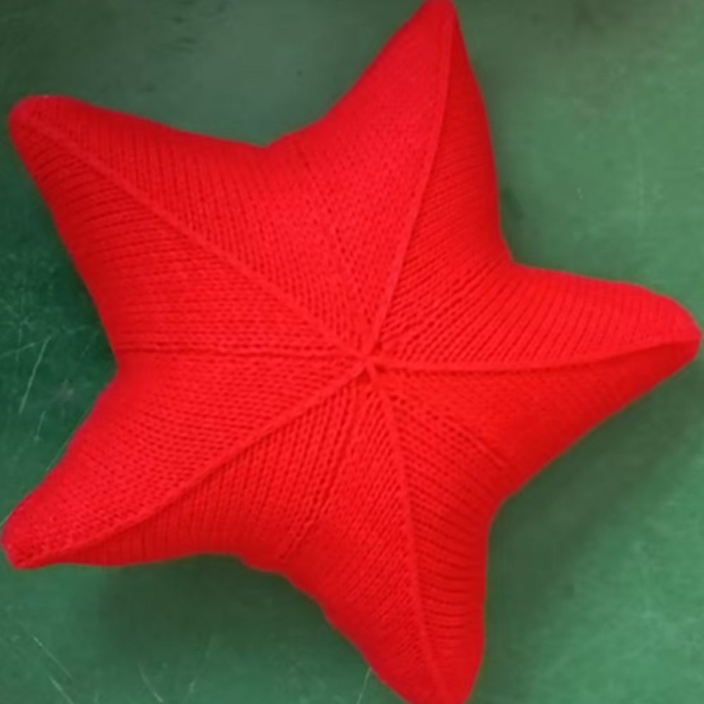 Coussin étoile de mer tricoté main