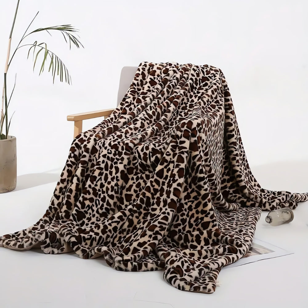 Plaid imprimé léopard Wild Elegance – Marron Leopard