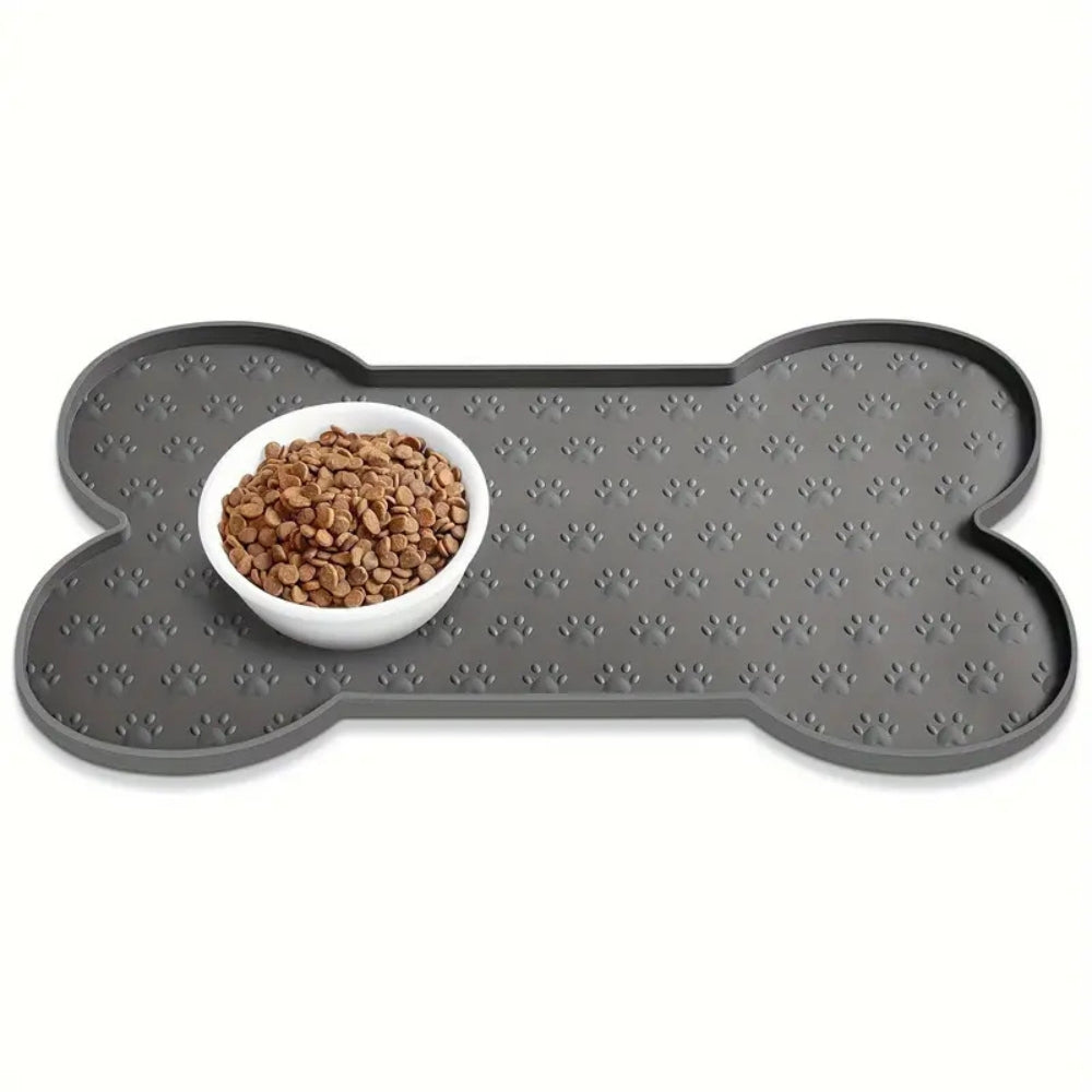 Tapis de gamelle en silicone en forme d'os
