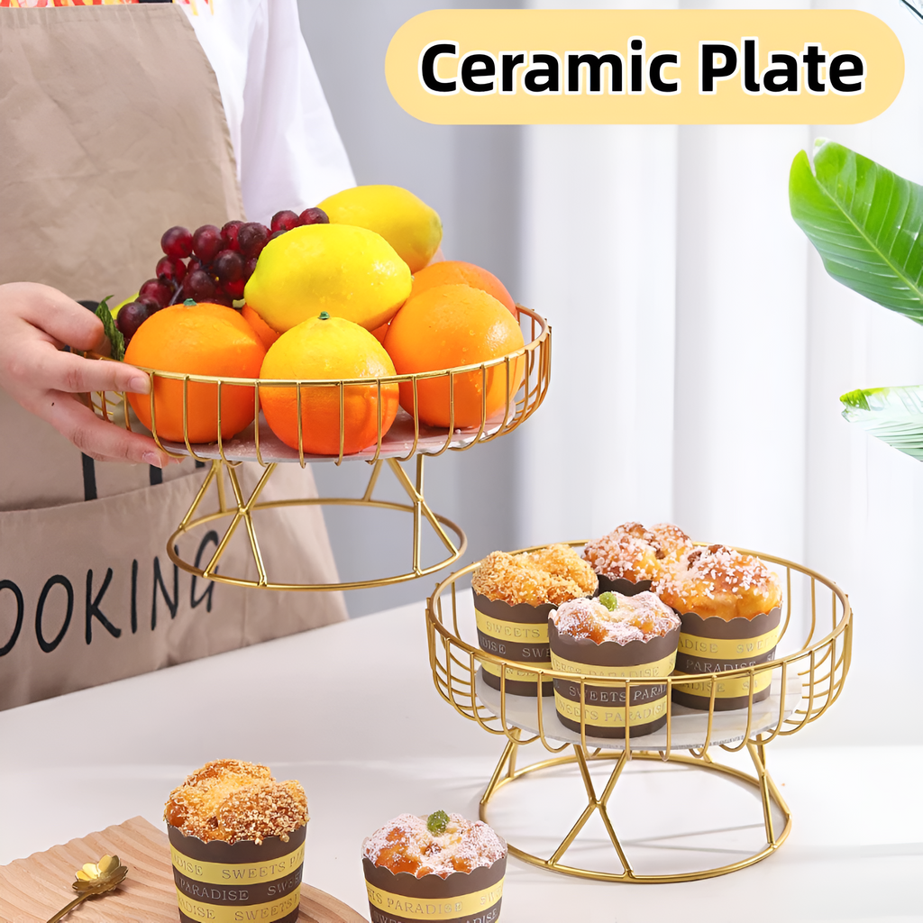 Plateau de service en céramique effet marbre