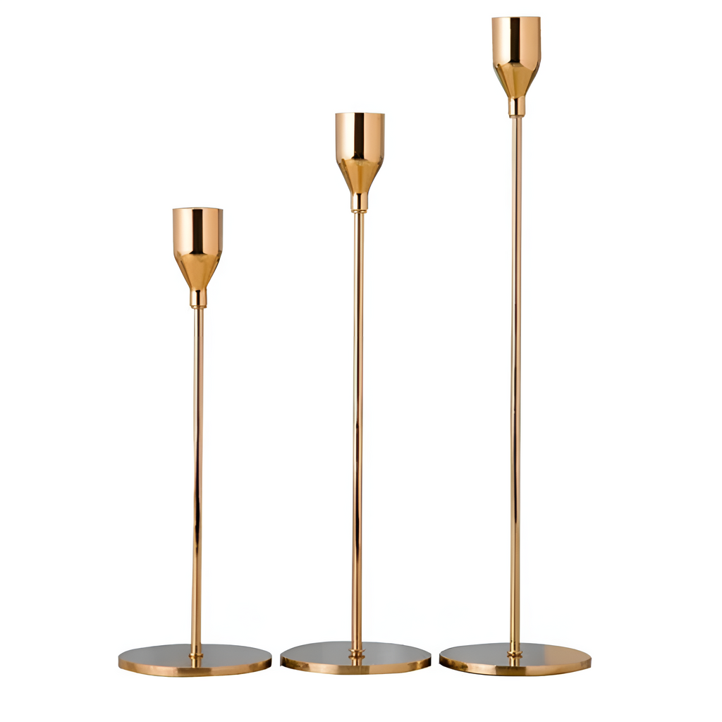 Bougeoirs métalliques élégants | Lot de 3