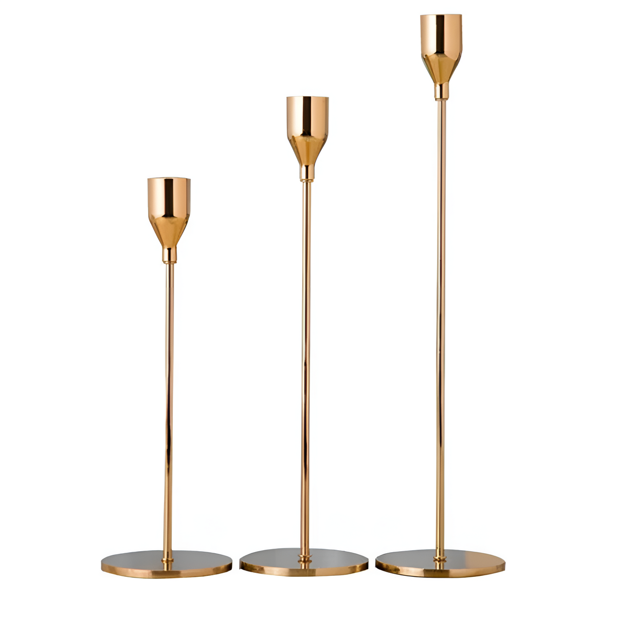 Bougeoirs métalliques élégants | Lot de 3