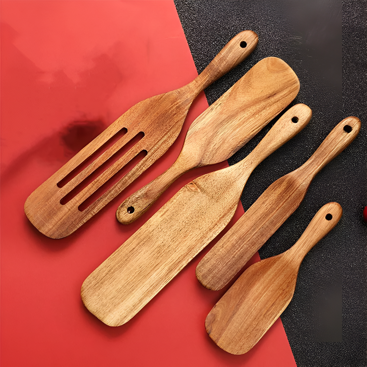 Set de spatules en bois antiadhésives – 4 Piece Set
