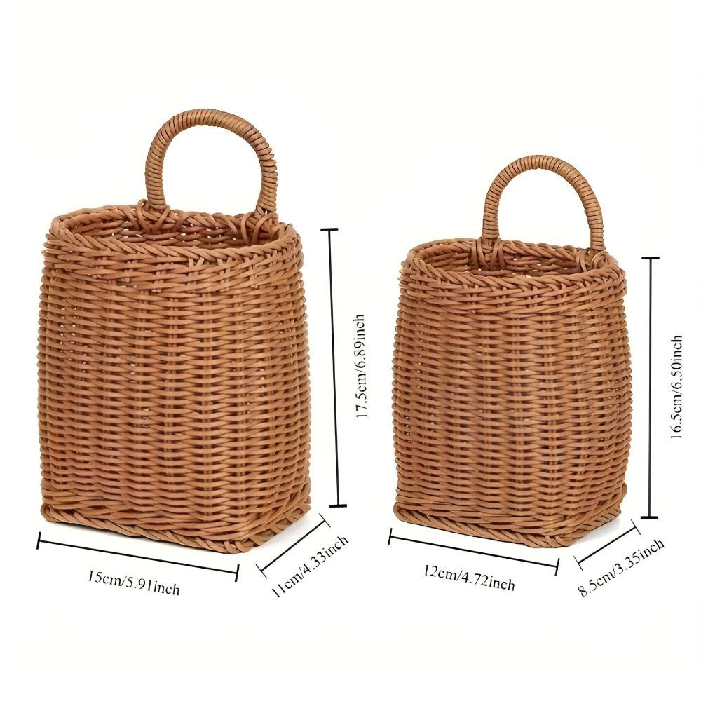 Panier de rangement en rotin tressé