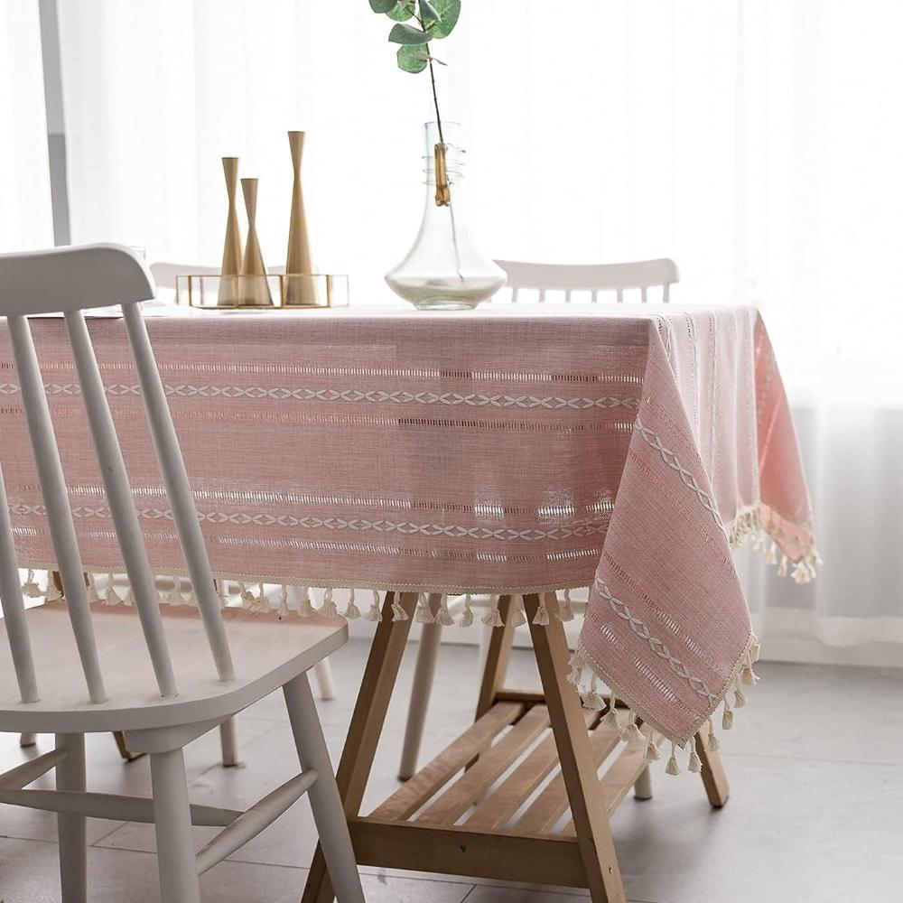 Nappe élégante en coton et lin