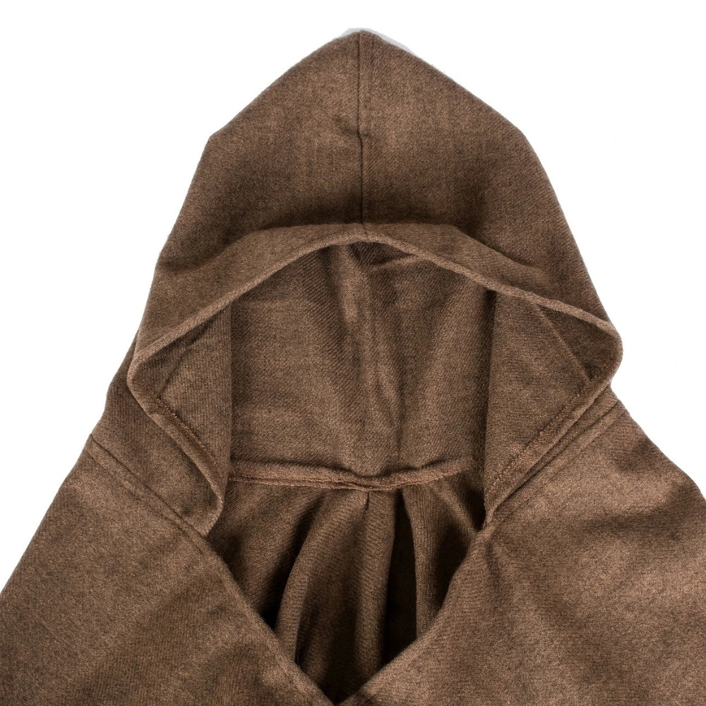 Poncho-châle acrylique rayé à capuche