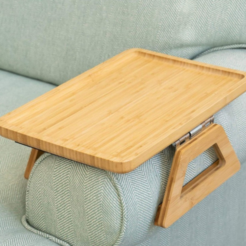 Tablette d'accoudoir réglable en bambou