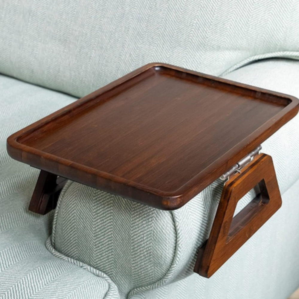 Tablette d'accoudoir réglable en bambou