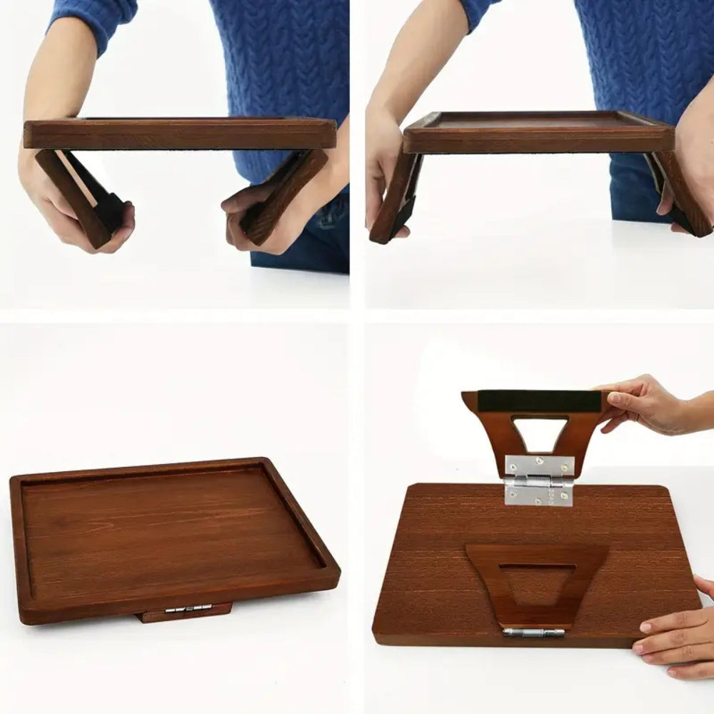 Tablette d'accoudoir réglable en bambou