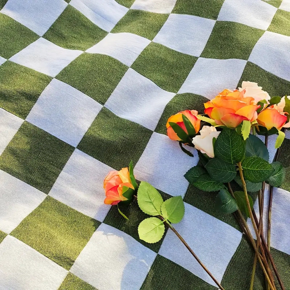 Plaid de pique-nique à carreaux et franges toutes saisons