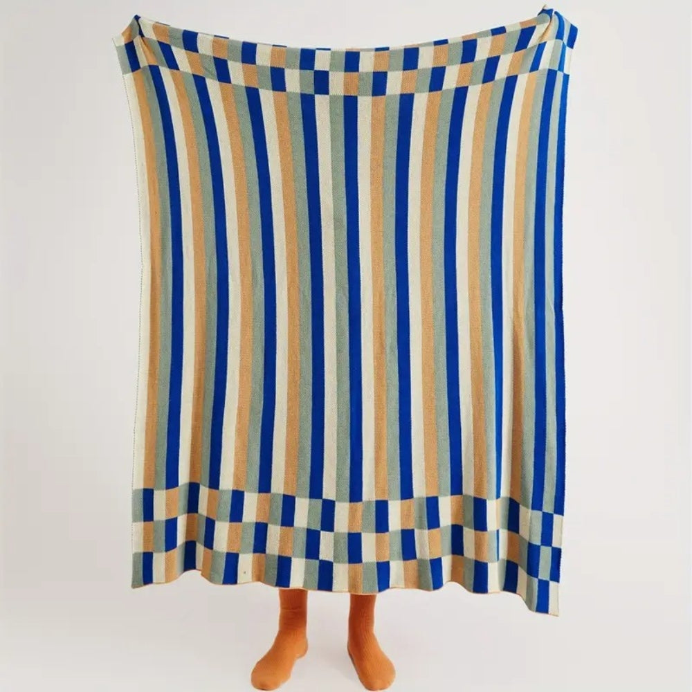 Plaid en coton respirant rayé Nordica