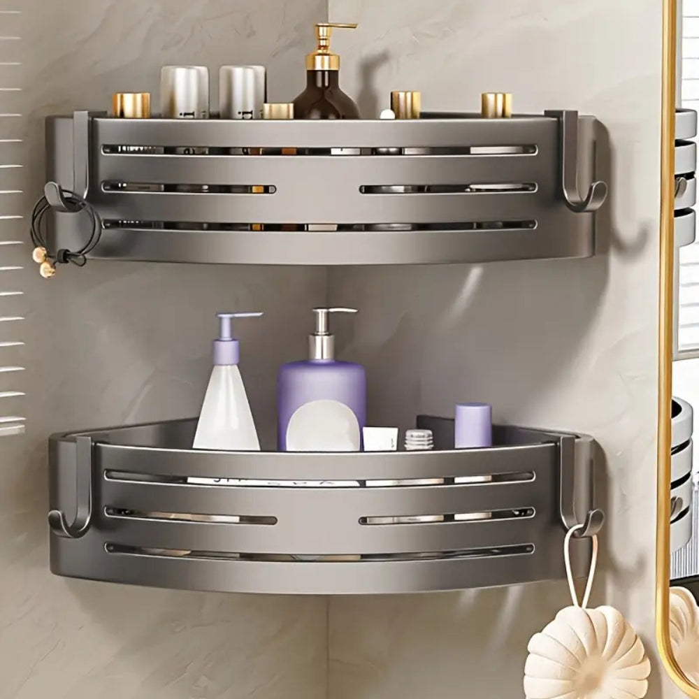 Étagère de douche d'angle en aluminium