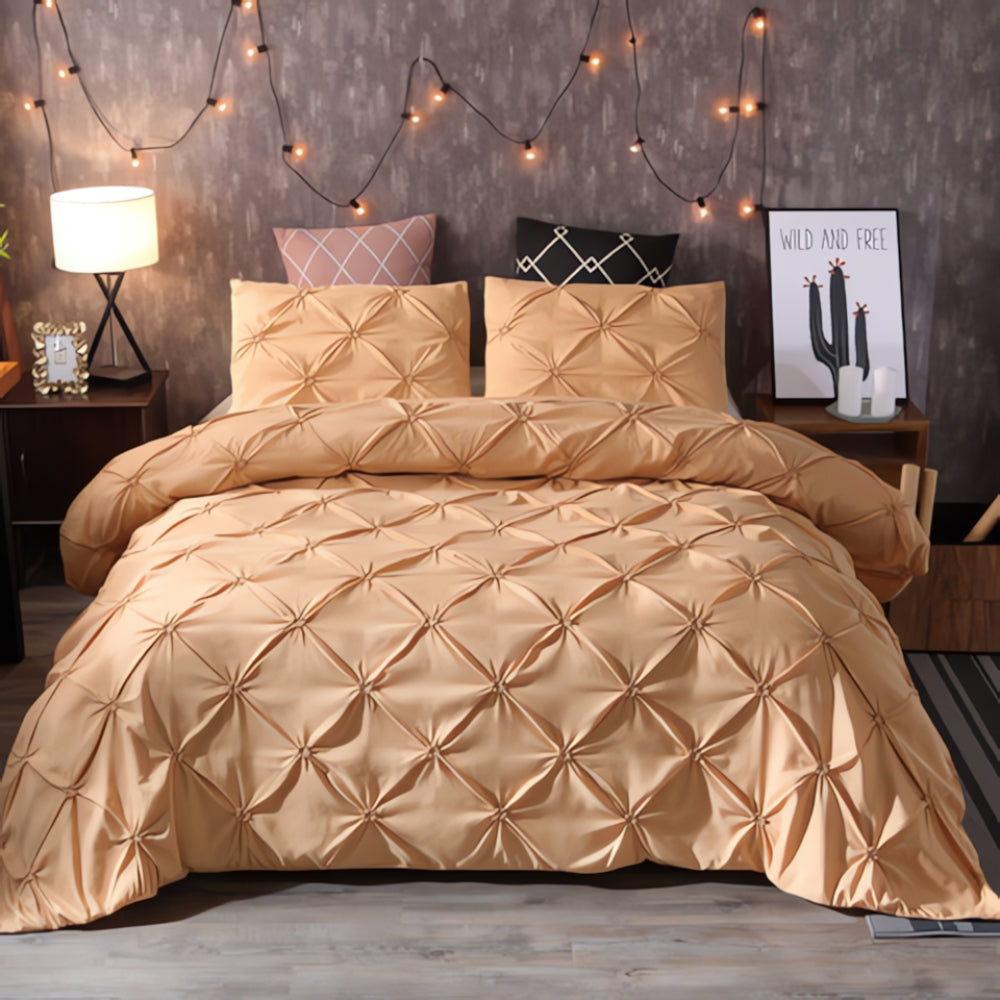 Parure de couette luxueuse à plis pincés Amore