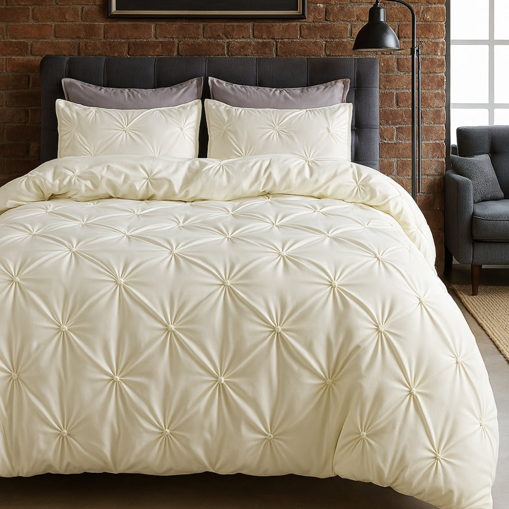 Parure de couette luxueuse à plis pincés Amore