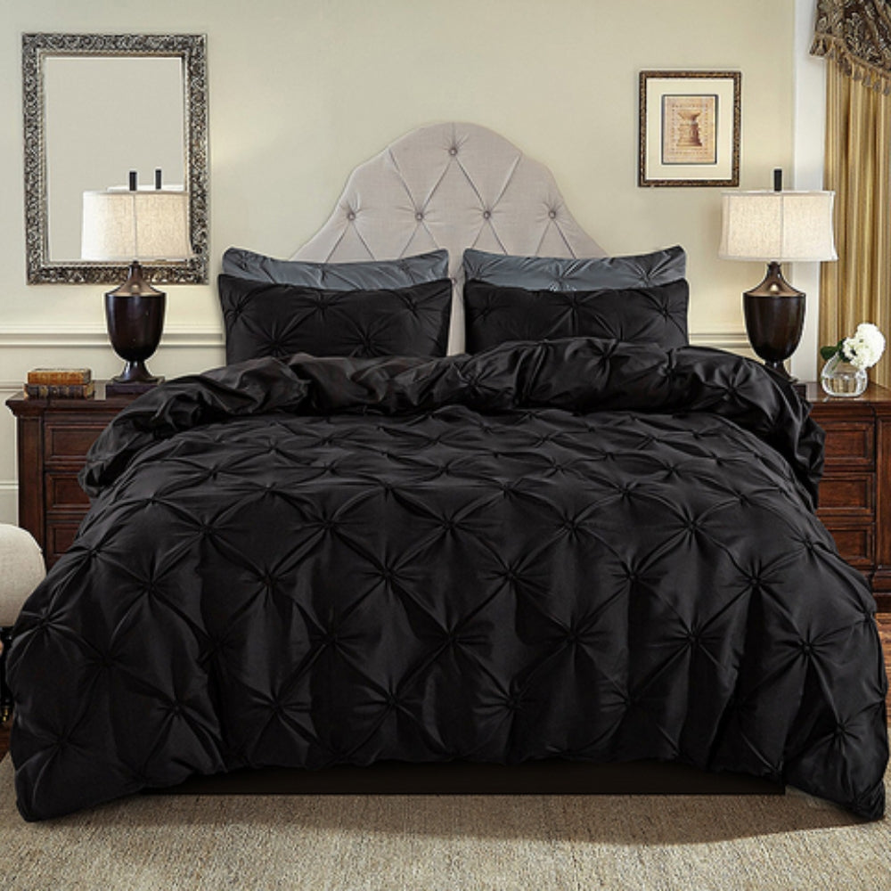 Parure de couette luxueuse à plis pincés Amore