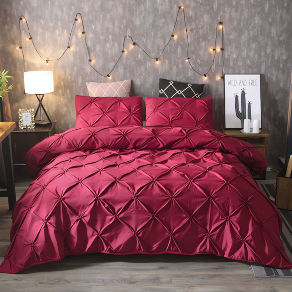 Parure de couette luxueuse à plis pincés Amore