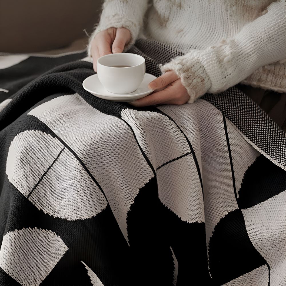 Plaid géométrique monochrome Artevana