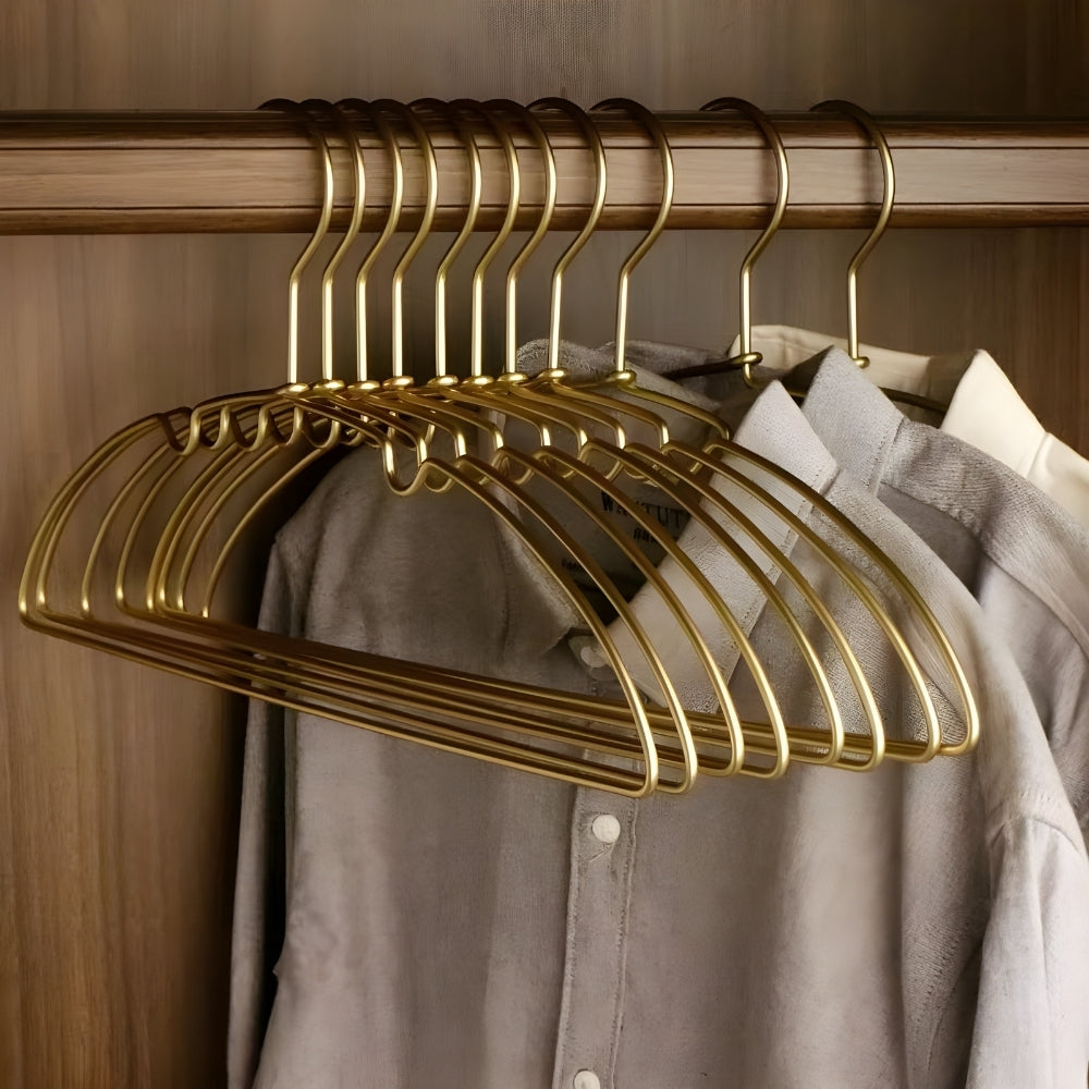 Cintres Aurex sans marque d'épaule | Lot de 10 – Doré