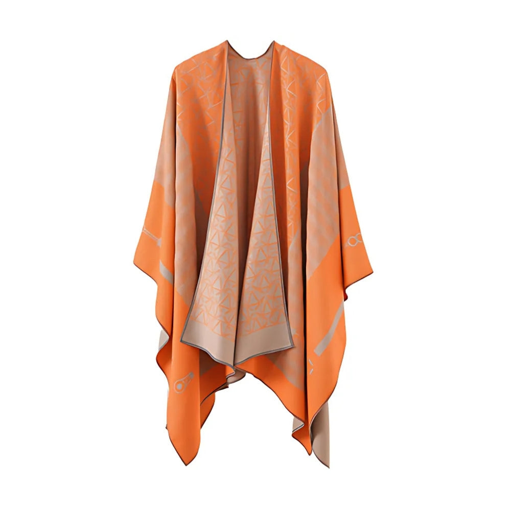 Poncho-châle géométrique acrylique Auron