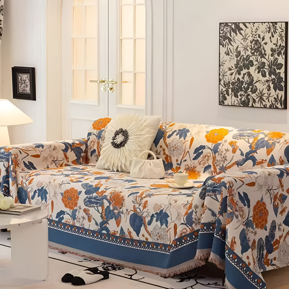 Housse de canapé jacquard Autumn Vines