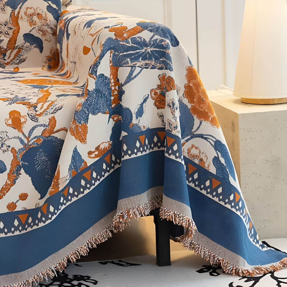 Housse de canapé jacquard Autumn Vines