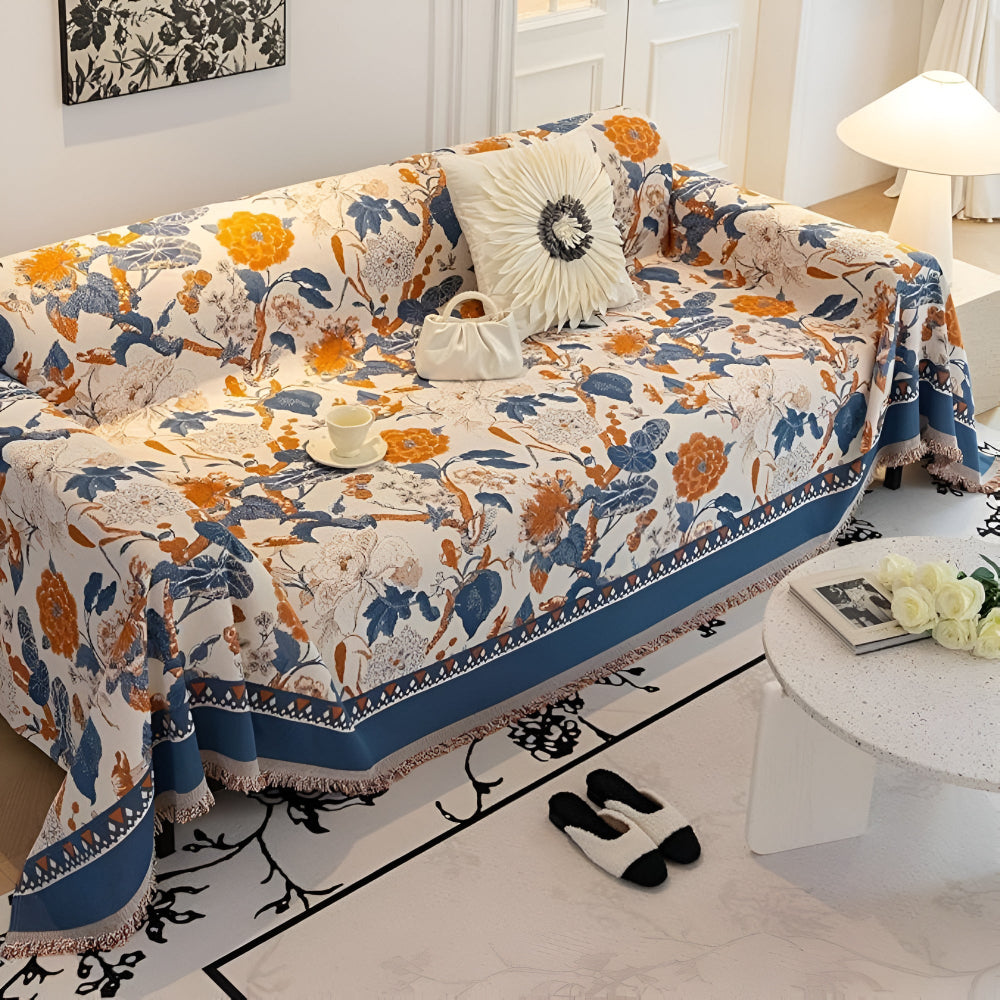 Housse de canapé jacquard Autumn Vines