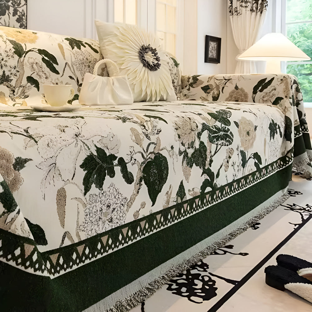 Housse de canapé jacquard Autumn Vines
