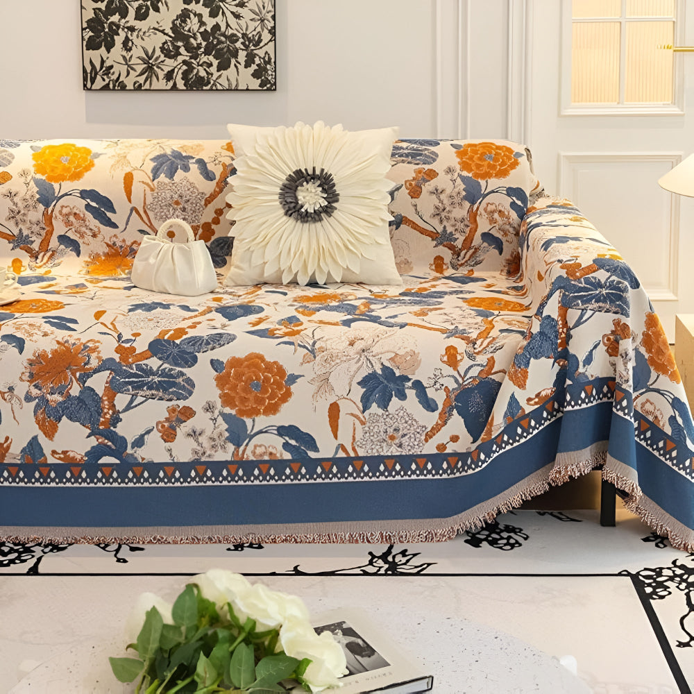 Housse de canapé jacquard Autumn Vines – Classic Noir