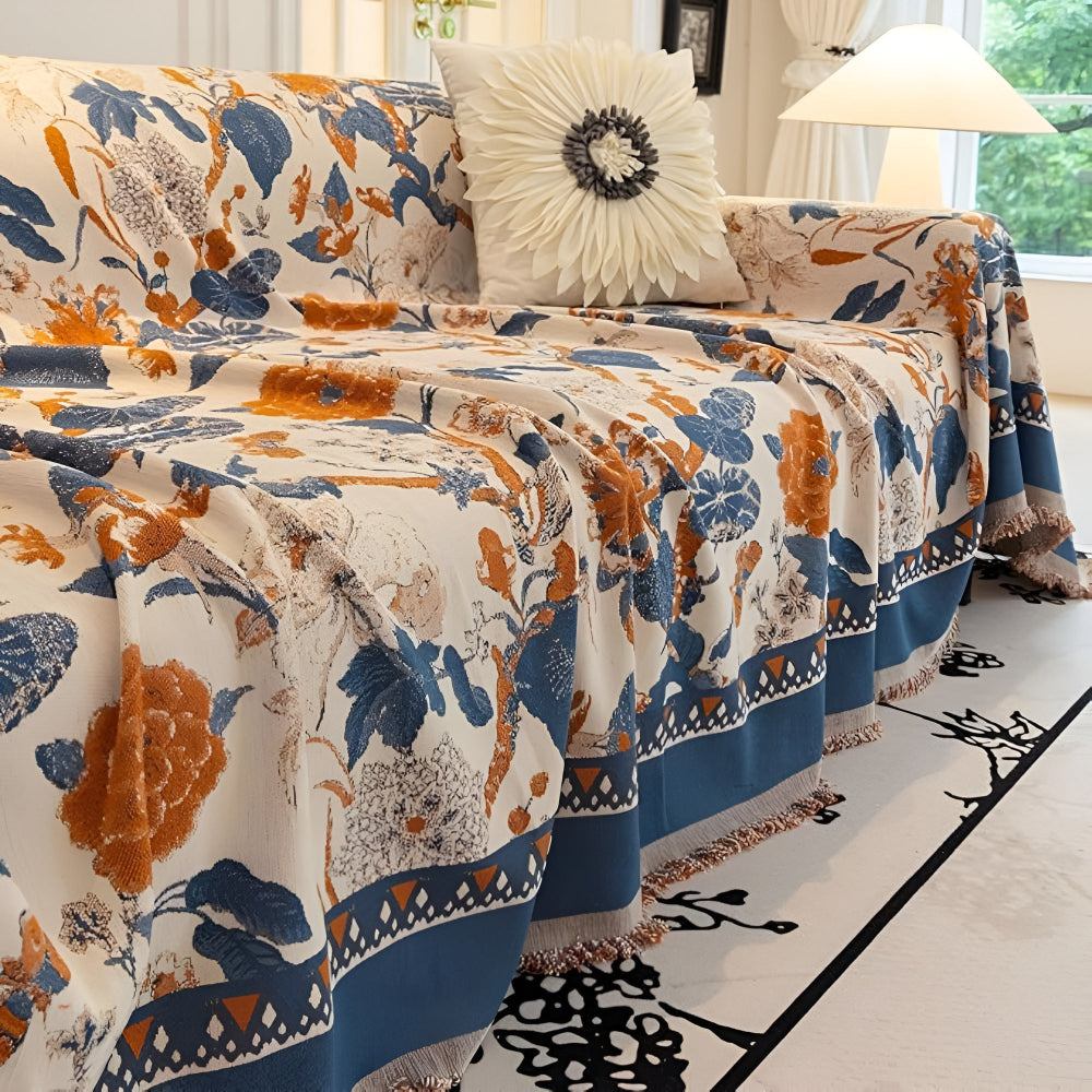 Housse de canapé jacquard Autumn Vines