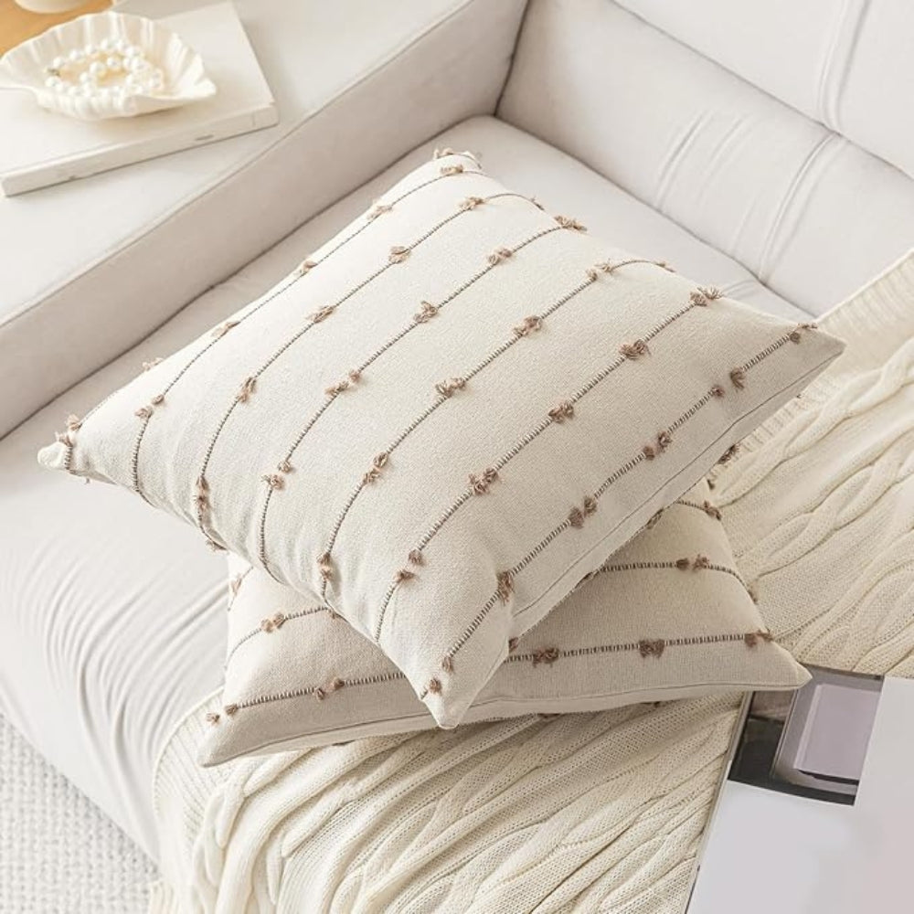 Housse de coussin surpiqûres verticales Averra