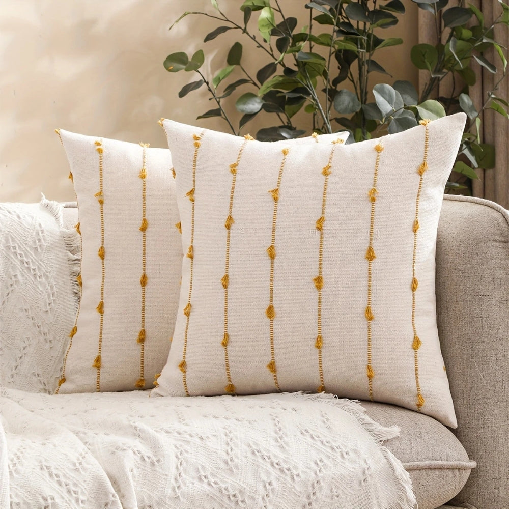 Housse de coussin surpiqûres verticales Averra