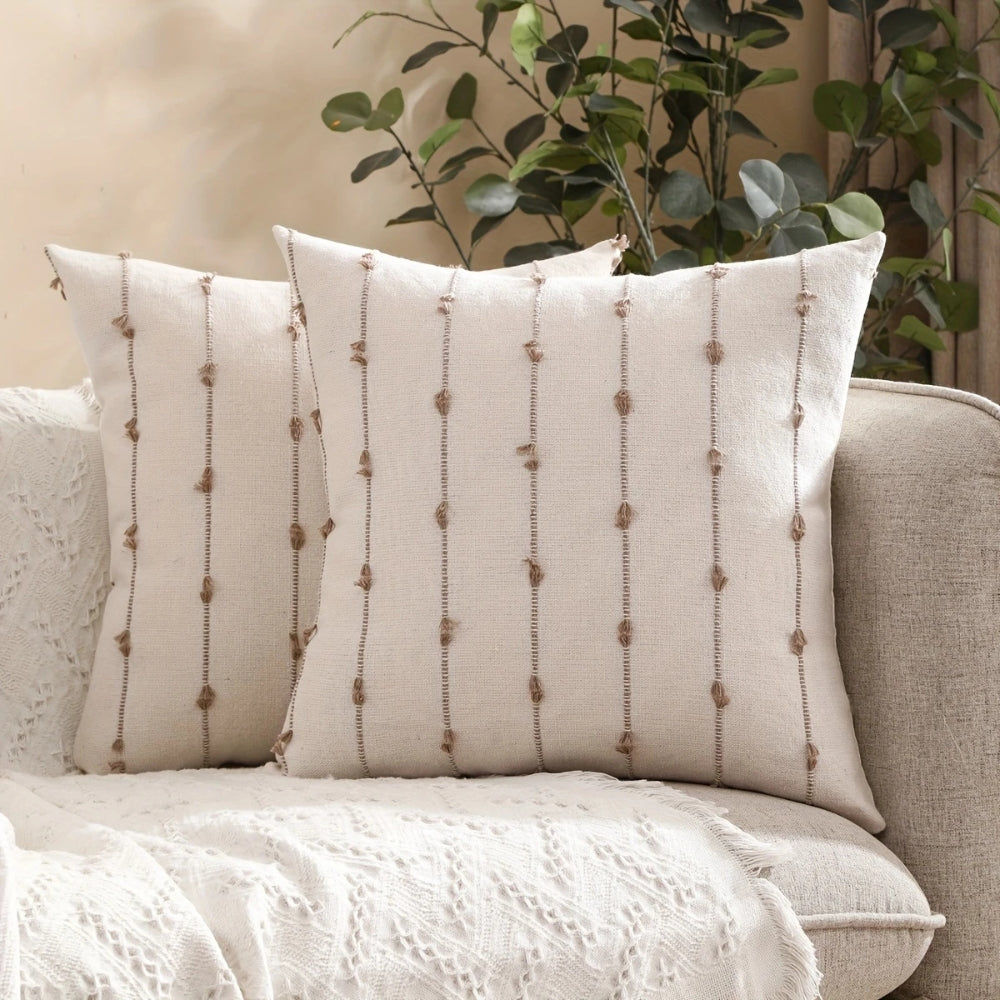Housse de coussin surpiqûres verticales Averra