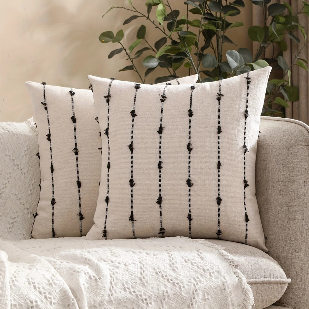Housse de coussin surpiqûres verticales Averra