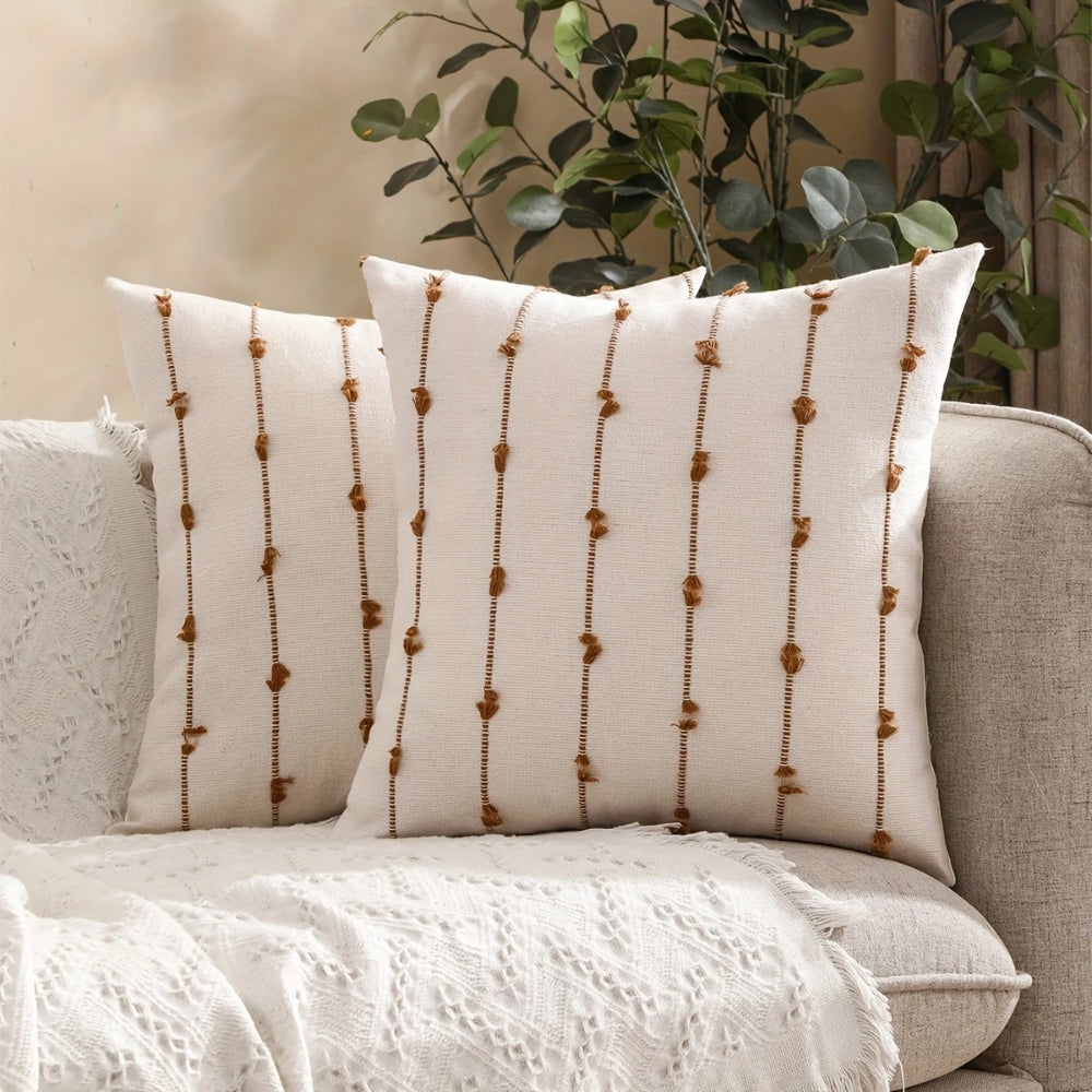Housse de coussin surpiqûres verticales Averra