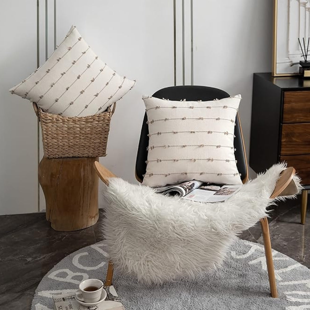 Housse de coussin surpiqûres verticales Averra