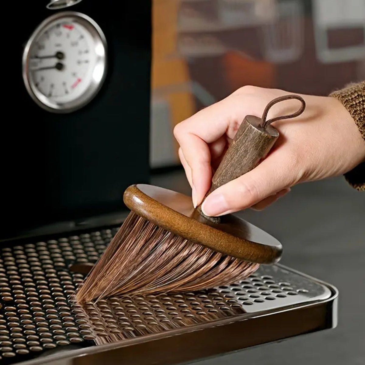 Brosse de nettoyage Barista en bois